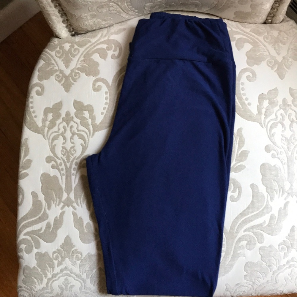 Blue Solid LulaRoe Leggings